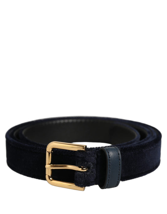Belt by Dolce & Gabbana for women in silk viscose & velvet dark-blue & gold presents a artisanal silhouette from the Silk Viscose & Velvet Belt collection, showcasing an artisanal design and refined craftsmanship for a artisanal look.