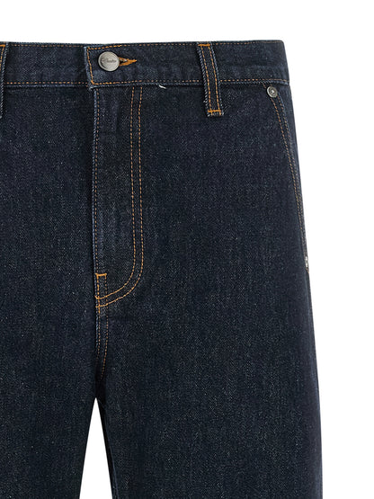 Khaite Blue Cotton Straight-Leg Jeans