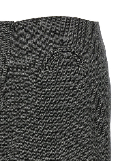 Blazé Milano Gray Virgin Wool Long Skirt