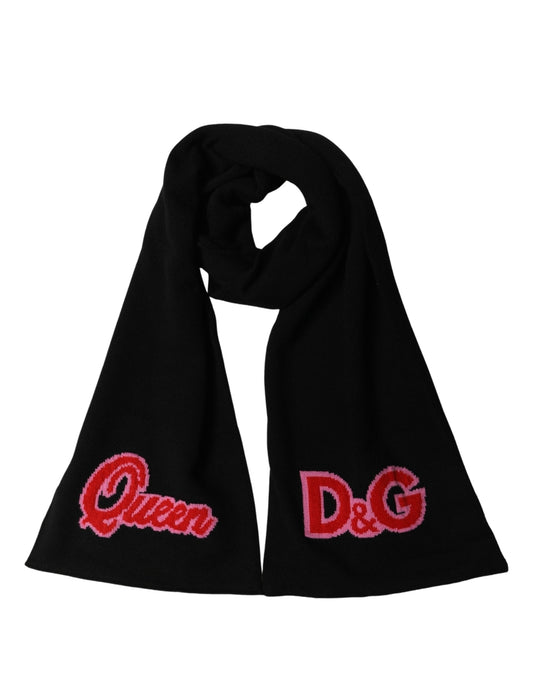 Scarf by Dolce & Gabbana for women in cashmere black & pink showcases a eye catching silhouette, artfully capturing the essence of the eye catching Cashmere Rectangular Scarf design for a sophisticated look.