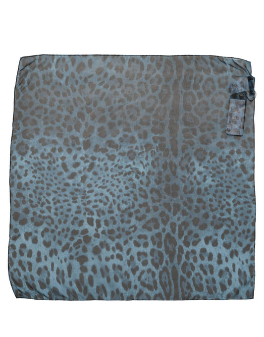Scarf by Dolce & Gabbana for women in silk black, blue, gray, leopard-print, patterned & print presents a effortlessly chic silhouette, artfully capturing the essence of the effortlessly chic Silk Foulard Square Scarf design for a sophisticated look.