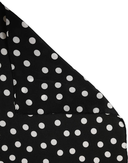 Dolce & Gabbana Black White Polka Dot Square Foulard Scarf
