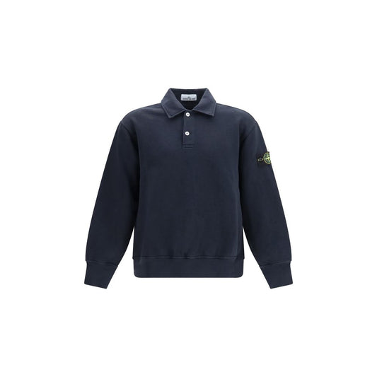 Sweatshirt by Stone Island for men in stretch cotton blue features an enviable silhouette, showcasing a premium and refined for a truly enviable finish.