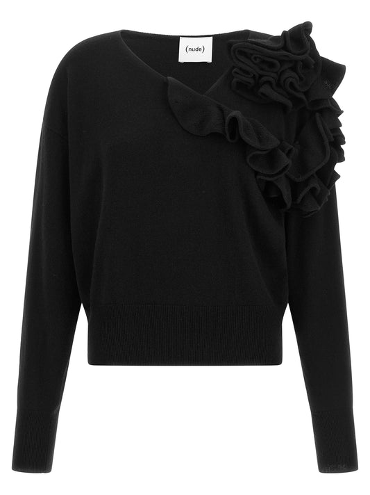 Cardigan by NUDE for women in cashmere viscose black & nude features an impeccable silhouette, showcasing a sophisticated and detail for a truly impeccable finish.
