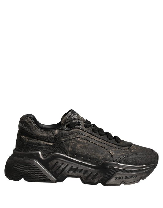 Sneakers by Dolce & Gabbana for women in calf leather & rubber black features an fashionable silhouette, showcasing the premium Women's Low Top Chunky Calf Leather & Rubber Sneakers in a fashionable low-top chunky style that offers a fashionable finish for refined style.
