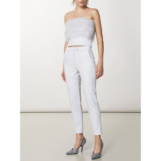 Trousers by Patrizia Pepe for women in stretch viscose polyester white features a tailored silhouette with a tailored , defined by its long and a sophisticated .