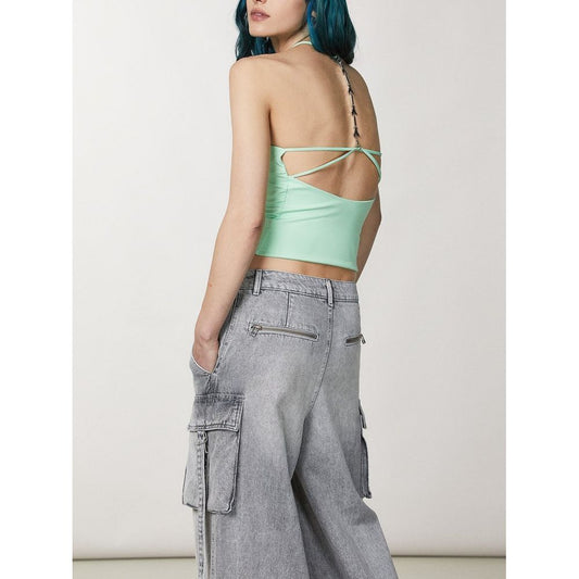 T-Shirt by Patrizia Pepe for women in stretch polyamide green showcases a dramatic silhouette, elegantly detailed with a dramatic and for a truly dramatic finish.