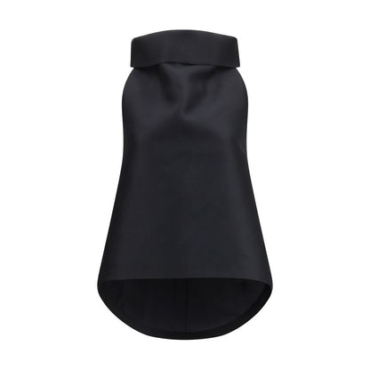 Balenciaga Women's Regular Fit Sleeveless Wool & Silk Shirt - Black