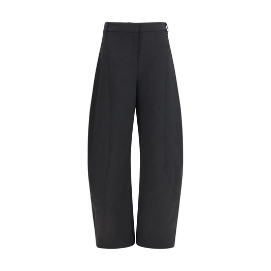 Trousers by Nissa for women in polyester & wool black presents a perennial silhouette, meticulously tailored with a straight-leg & regular-fit cut, long finish, and an elegant high rise.