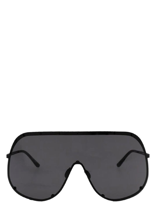 Sunglasses by Rick Owens for men in goat leather viscose & fur black features an effortlessly chic with black coloured frame detailing and for a effortlessly chic aesthetic.