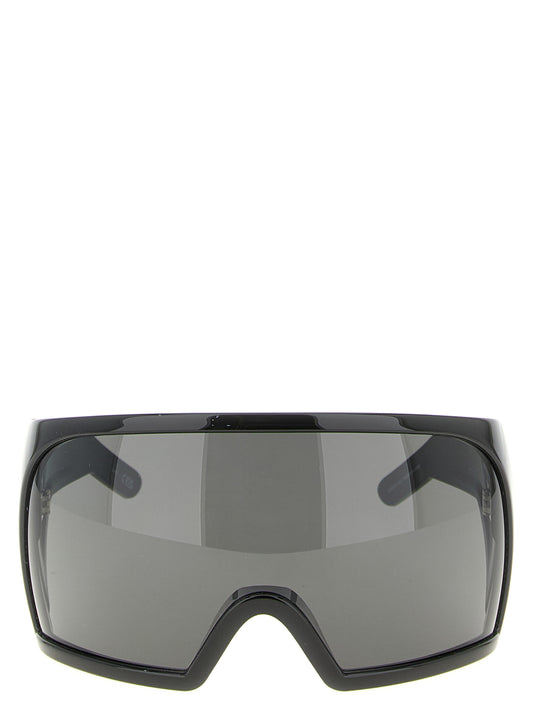 Sunglasses by Rick Owens for unisex in stretch cotton and black & transparent featuring an stylish with a sophisticated black coloured frame finish and high-performance .