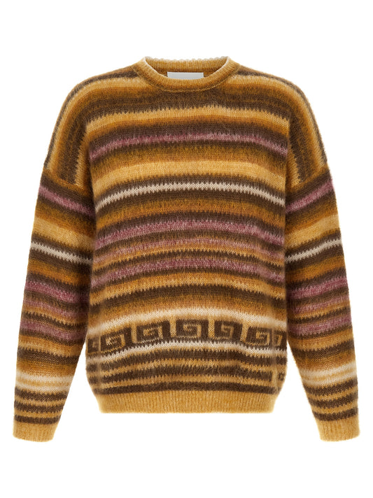 Cardigan by Isabel Marant for men in polyamide & virgin wool multicolor, patterned & striped presents a textural silhouette, artfully finished with a textural crew neckline and for a sophisticated, textural look.