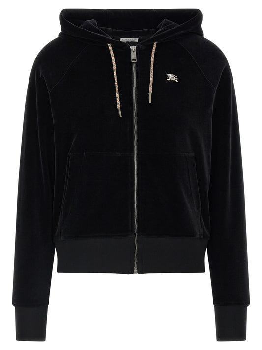 Sweatshirt Hoodie by Burberry for women in polyamide cotton & crystal black features a edgy silhouette, detailed with a edgy hooded split neckline and for a refined finish.