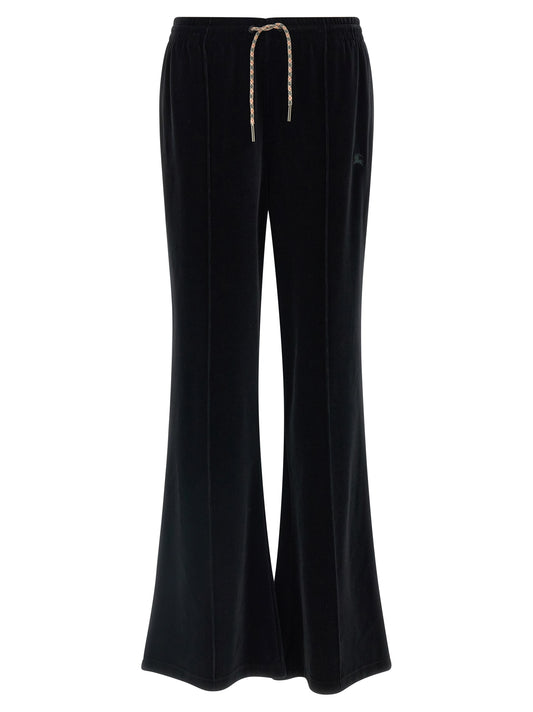 Joggers by Burberry for women in plush polyamide & cotton beige & black features an refined tailoring silhouette, showcasing a premium flared with a and long cut for a refined tailoring look.