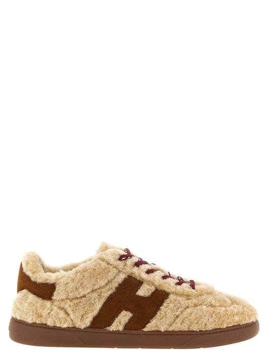 Sneakers by Hogan for women in suede calf & goat leather beige & brown features a chic design, perfectly showcasing the chic low-top style of this Women's Low Top Suede Calf & Goat Leather Sneakers.