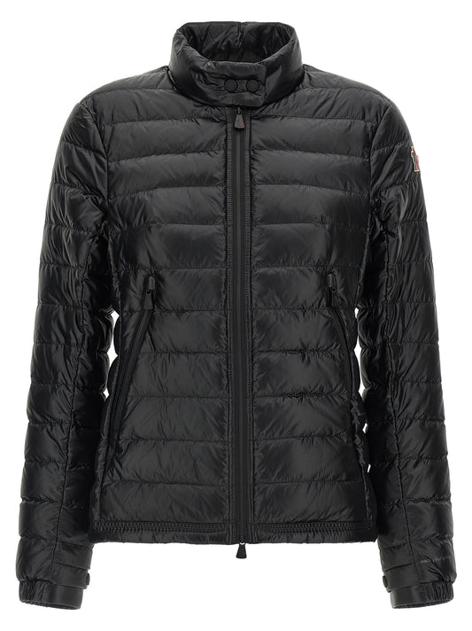 Puffer Jacket by Moncler Grenoble for women in stretch polyamide black features an on trend silhouette, showcasing refined pockets & insulated and a sophisticated high-neck neckline for a truly on trend finish.