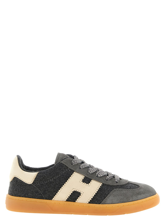 Sneakers by Hogan for women in wool & suede calf leather gray & honey features an versatile design from the Women's Low Top Wool & Suede Calf Leather Sneakers collection, highlighting a versatile low-top style for a premium, high-fashion look.