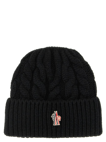 Moncler Grenoble Black Virgin Wool Beanie