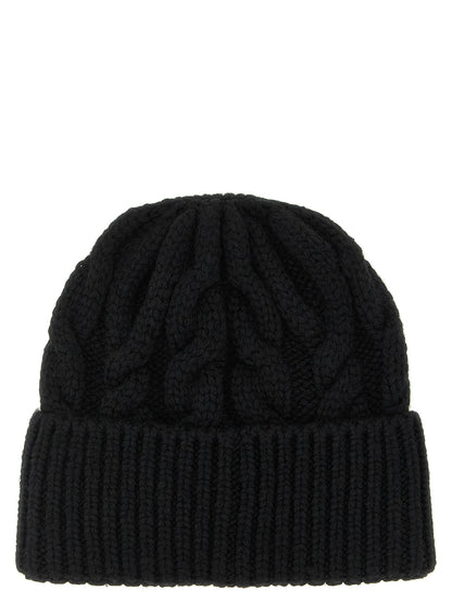 Moncler Grenoble Black Virgin Wool Beanie