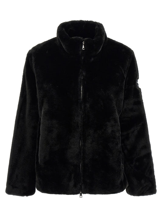 Overcoat by Tatras for men in polyester & fur black & silver features a cosy chic silhouette, artfully detailed with a sophisticated and premium pockets for a cosy chic finish.