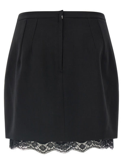 Dolce & Gabbana Black Virgin Wool Long Skirt