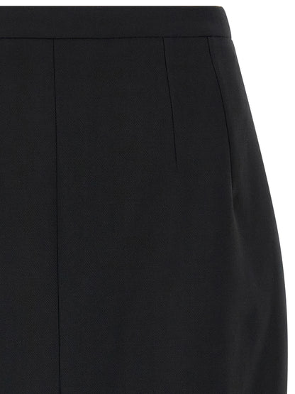 Dolce & Gabbana Black Virgin Wool Long Skirt