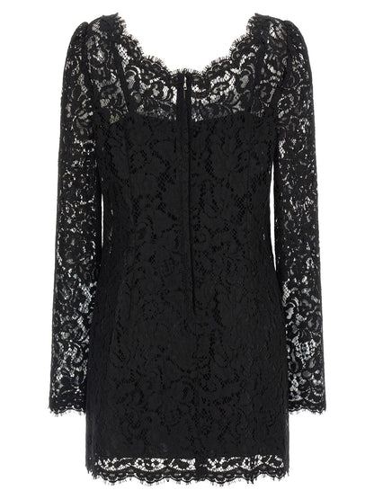 Dolce & Gabbana Black Cotton Short Dress