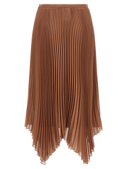 Valentino Garavani Brown Silk Midi Skirt