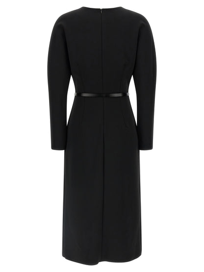 P.A.R.O.S.H. Black Polyester Midi Dress