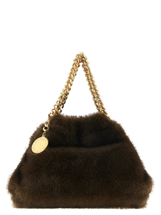Mini Drawstring Handbag by Stella McCartney for women in polyester leather brown & gold presents a ornamental silhouette, showcasing a secure drawstring, ample , and versatile shoulder-strap & handle for a ornamental finish.