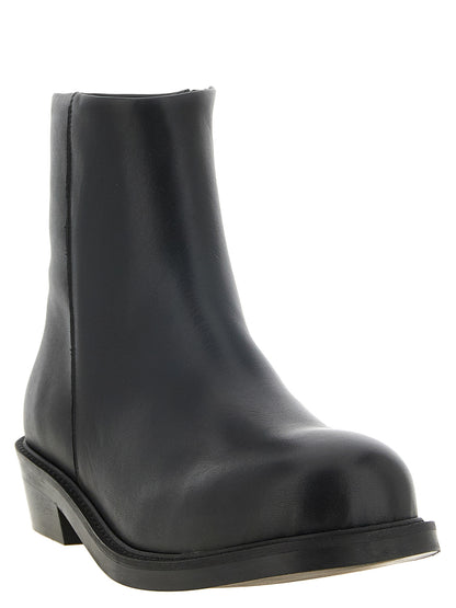 SÉFR Black Calfskin Ankle Boots