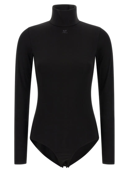 Courrèges Black Viscose Bodysuit