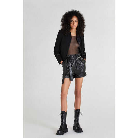Shorts by Patrizia Pepe for women in polyethylene & polyurethane black features a tailored silhouette with a short and .