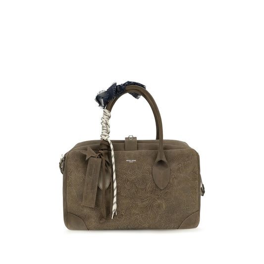 Medium Travel Handbag by Golden Goose for women in bos taurus calf leather brown, silver & print features a contemporary silhouette, showcasing a secure zipper, ample , and contemporary shoulder-strap, handle & adjustable-strap for a sophisticated look.