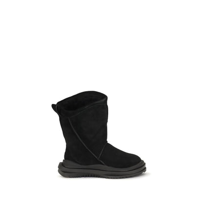 UGG Black Suede Leather Flat Boots