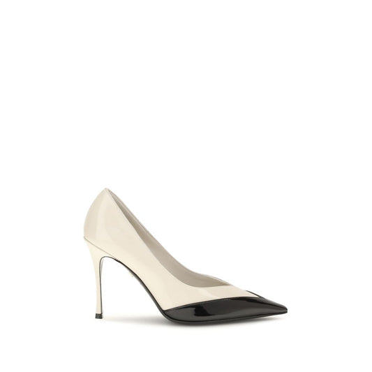 This High-Heel Pumps Heels by Ferragamo for women in bos taurus calf patent & suede leather multicolor presents a effortlessly chic silhouette from the Gancini Women's Bos Taurus Calf Patent & Suede Leather High-Heel Pumps Heels collection, featuring a effortlessly chic high-heel and effortlessly chic pointed toe style.
