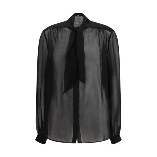 Blouse by Lardini for women in viscose black showcases a sharp silhouette, elegantly detailed with a sharp and sharp long-sleeve.