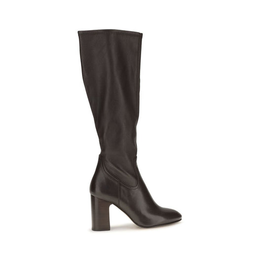 High-Heel Boots by Stuart Weitzman for women in bos taurus calf leather black & natural features an effortless chic silhouette from the Women's Bos Taurus Calf Leather High-Heel Boots collection, showcasing a effortless chic high-heel and refined pointed toe style for an effortless chic look.