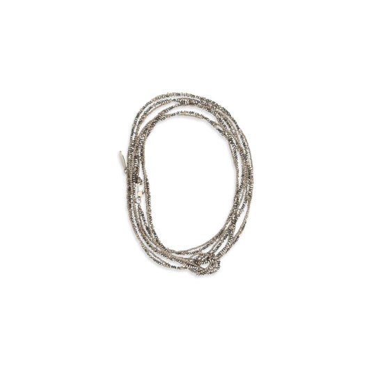 Bracelet by Brunello Cucinelli for women in cotton brown, silver & signature showcases a cosmopolitan silhouette, artfully capturing the essence of the cosmopolitan Women's Wrap Sterling Silver & Nickel Bracelet with a cosmopolitan wrap bracelet design.