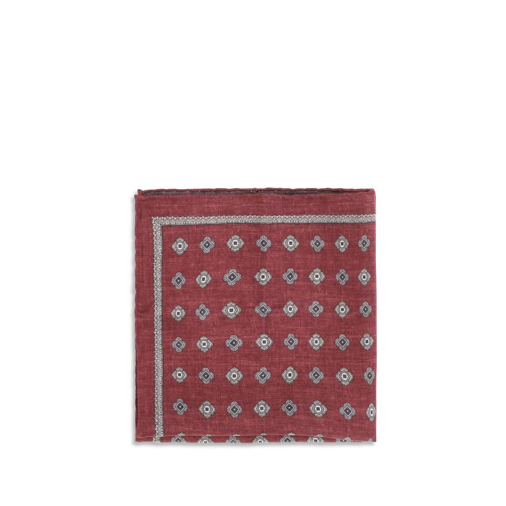 Brunello Cucinelli Silk Pocket Square - Multicolor Patterned Jacquard