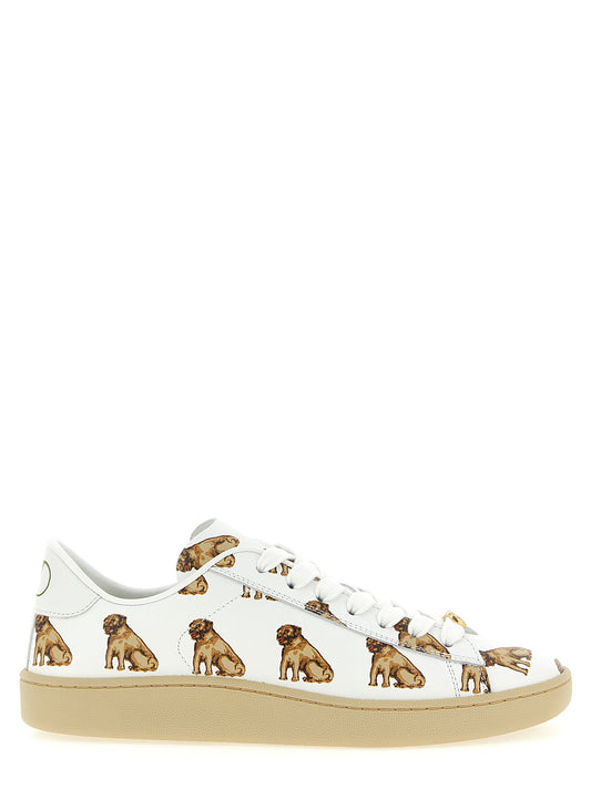 Sneakers by Valentino Garavani for women in calfskin leather white, patterned & signature features an fashionable silhouette, showcasing the premium V Logo Women's Low Top Calfskin Leather Sneakers in a fashionable low-top style that offers a fashionable finish for refined style.