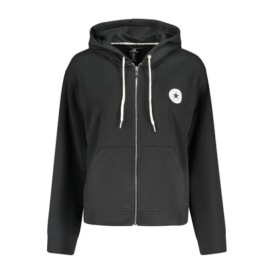 Sweatshirt Hoodie by Converse for women in cotton black features an luminous silhouette, showcasing a sophisticated hooded neckline and for a truly luminous look.