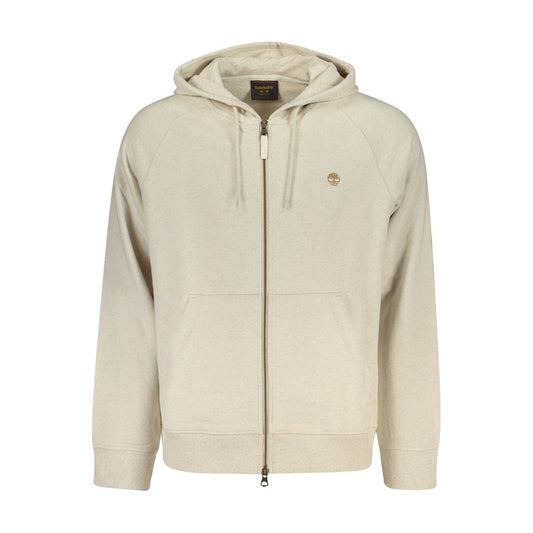 Sweatshirt Hoodie by Timberland for men in cotton beige features an dramatic silhouette, showcasing a sophisticated hooded neckline and dramatic for a refined, modern aesthetic.