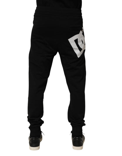 Jogger Sweatpants by Dolce & Gabbana for men in cotton black features a contemporary silhouette with , a contemporary , long hem, and for a premium, high-performance aesthetic.