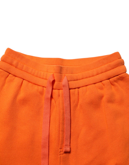 Dolce & Gabbana Orange Cotton DGVIB3 Men Trackpants Pants