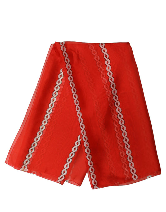 Scarf by Dolce & Gabbana for women in silk red, white & patterned showcases a eye catching silhouette, artfully capturing the essence of the eye catching Silk Foulard Square Scarf design for a sophisticated look.