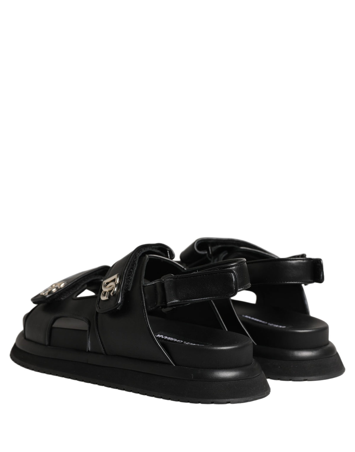 Dolce & Gabbana Black DG Logo Sandals Flats Slippers Shoes