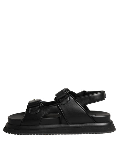 Dolce & Gabbana Black DG Logo Sandals Flats Slippers Shoes