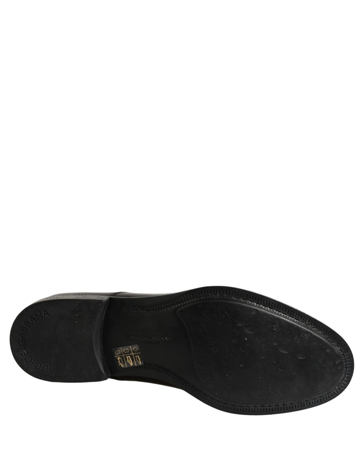 Dolce & Gabbana Black Calfskin Leather Derby Men Dress Shoes