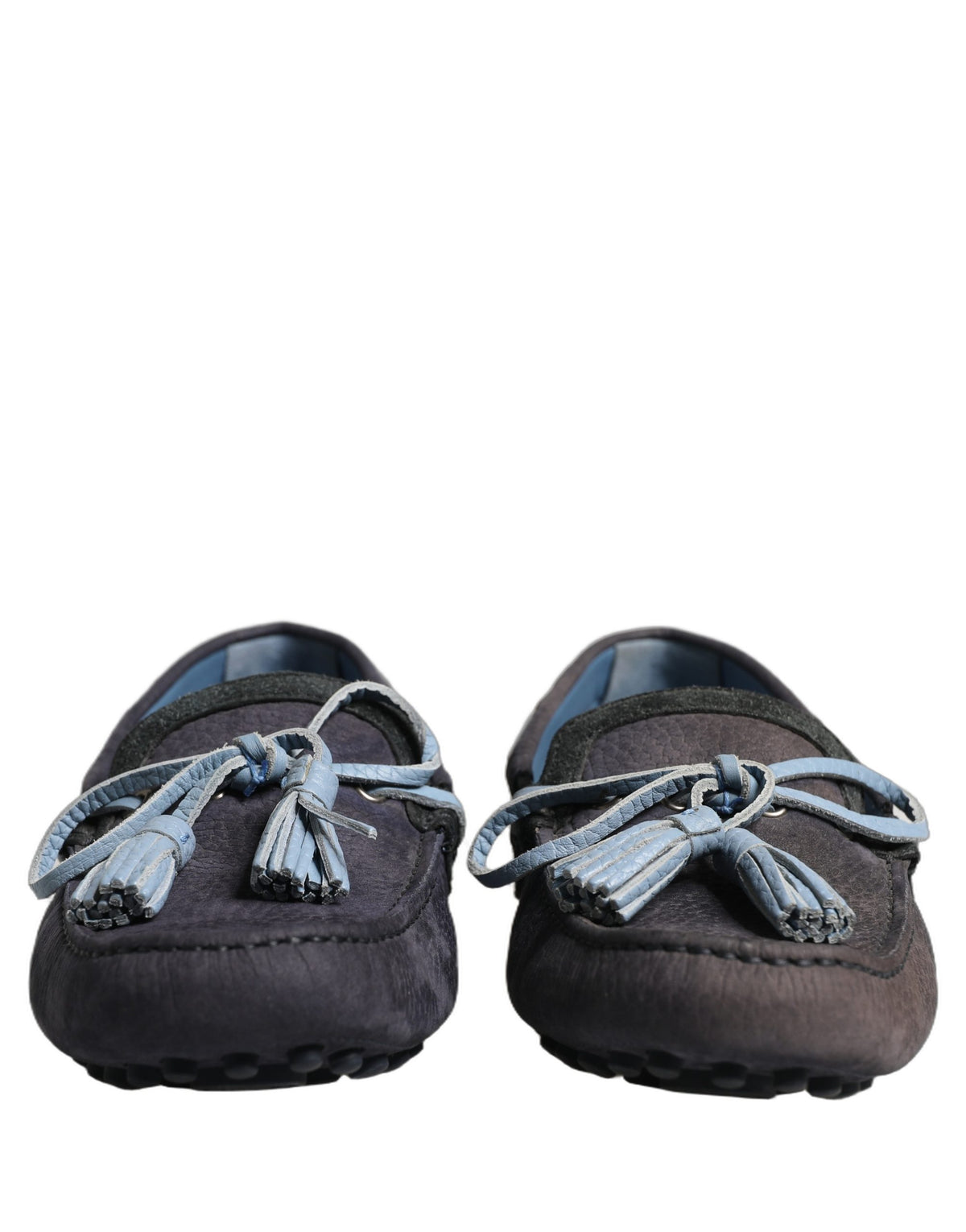 Dolce & Gabbana Navy Blue Suede Leather Tassel Loafers Shoes